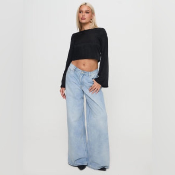 Princess Polly Rhydian Long Sleeve Tie Top Black - Picture 7 of 15